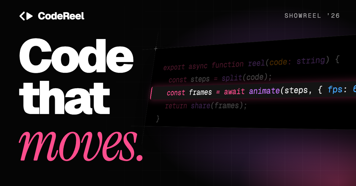 I built CodeReel, a browser-only tool that animates your code between steps